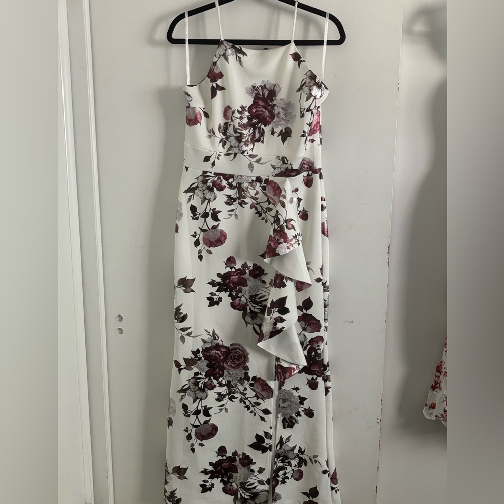 Floral White and Purple Women's Dress
